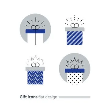 Congratulations gift box, perfect present, prize award icon Stock Illustration