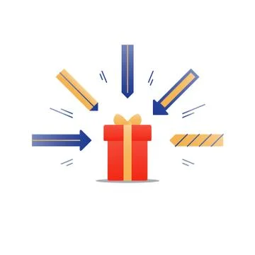 Congratulations gift box, perfect present, prize award icon Stock Illustration