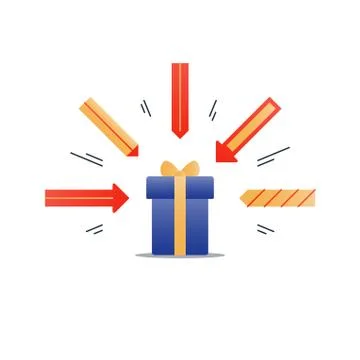 Congratulations gift box, perfect present, prize award icon Stock Illustration