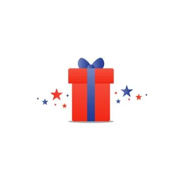 Congratulations gift box, perfect present, prize award icon Stock Illustration