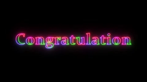 Congratulations glowing neon text , glowing neon sign on the black background 스톡 동영상 332959273