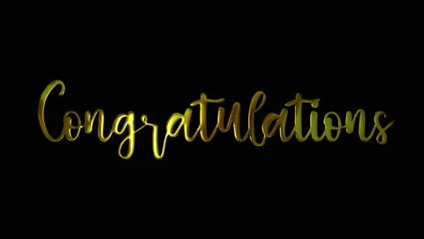 Congratulations Gold Handwriting Text Animation. Stock Footage 232502018