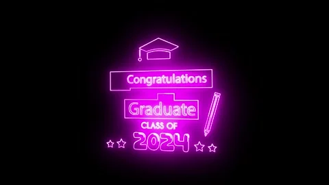 Congratulations Graduate Class of 2024 text animation with icon. Stock Footage 286145276