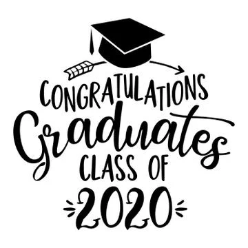 Congratulations Graduates Class of 2020 Illustrazione stock