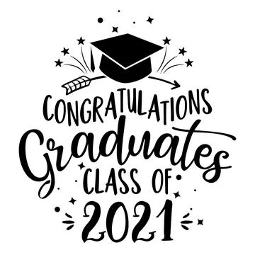 Congratulations Graduates Class of 2021 Illustrazione stock