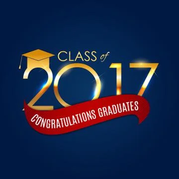 Congratulations on Graduation 2017 Class Background Vector Illus Stock Illustration