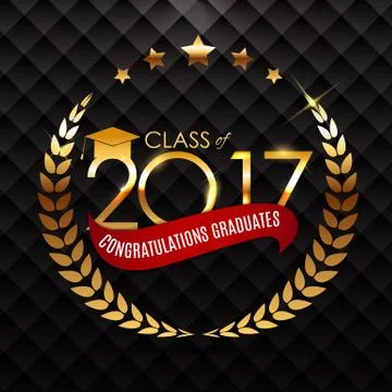 Congratulations on Graduation 2017 Class Background Vector Illus Stock Illustration