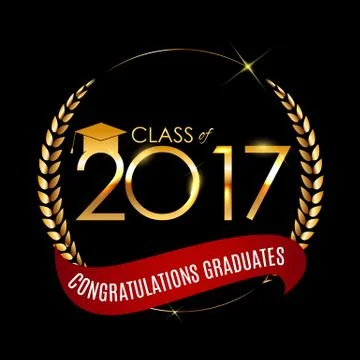 Congratulations on Graduation 2017 Class Background Vector Illus Stock Illustration