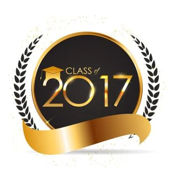 Congratulations on Graduation 2017 Class Background Vector Illustration Stock Illustration