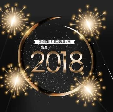 Congratulations on Graduation 2018 Class Background Vector Illustration Stock Illustration