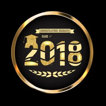 Congratulations on Graduation 2018 Class Background Vector Illustration Stock Illustration