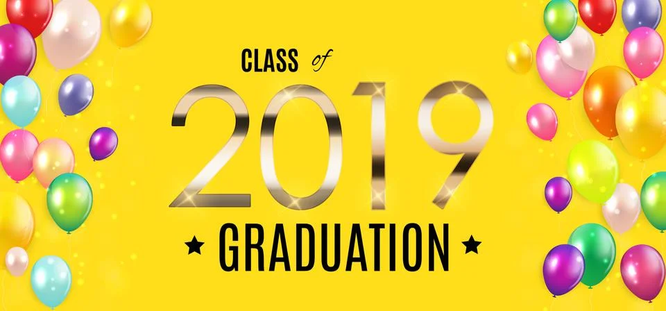 Congratulations on Graduation 2019 Class Background Vector Illustration Stock Illustration