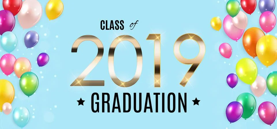Congratulations on Graduation 2019 Class Background Vector Illustration Stock Illustration