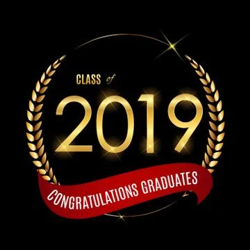 Congratulations on Graduation 2019 Class Background Vector Illustration Stock Illustration