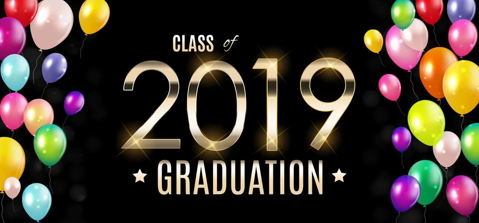 Congratulations on Graduation 2019 Class Background Vector Illustration Stock Illustration