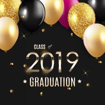 Congratulations on Graduation 2019 Class Background Vector Illustration Stock Illustration