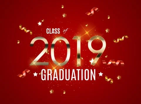 Congratulations on Graduation 2019 Class Background Vector Illustration Stock Illustration