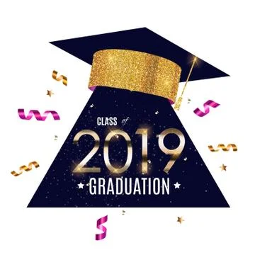 Congratulations on Graduation 2019 Class Background Vector Illustration Stock Illustration