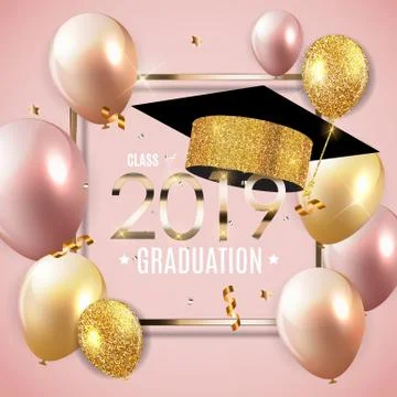 Congratulations on Graduation 2019 Class Background Vector Illustration Stock Illustration