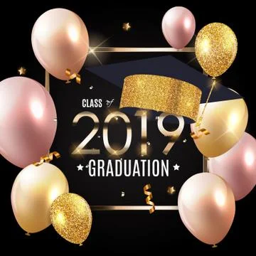 Congratulations on Graduation 2019 Class Background Vector Illustration Stock Illustration