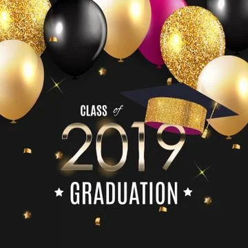 Congratulations on Graduation 2019 Class Background Vector Illustration Stock Illustration