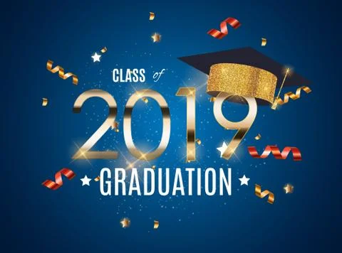 Congratulations on Graduation 2019 Class Background Vector Illustration Stock Illustration
