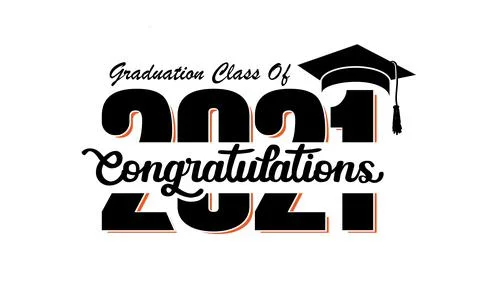 Congratulations graduation Class of 2021 Text Design Stock Illustration