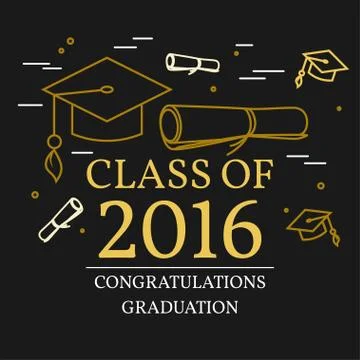 Congratulations graduation greeting card . For web design and application i.. Stock Illustration
