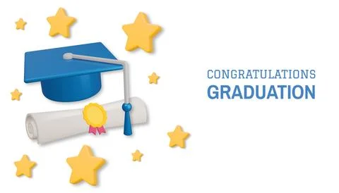 Congratulations graduation greeting vector background design. Vector illustra Illustrazione stock