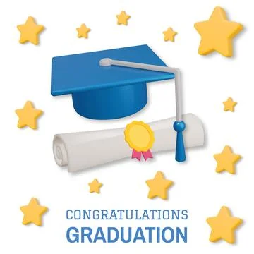 Congratulations graduation greeting vector background design. Vector illustra Illustrazione stock