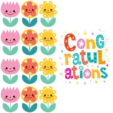 Congratulations greeting card Illustrazione stock