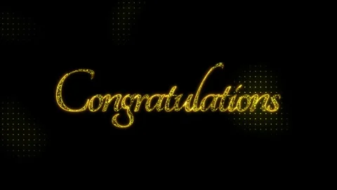 Congratulations greeting text with particles luxury animation Stock Footage 297249626