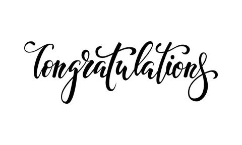 Congratulations. Hand drawn creative calligraphy, brush pen lettering. desi.. Stock Illustration