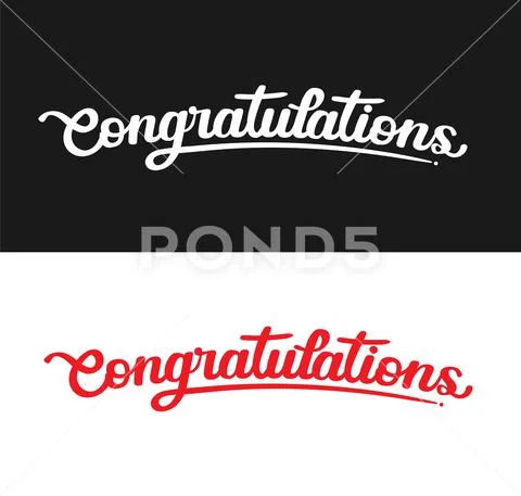 Congratulations Hand lettering vector illustration Illustration #158824416