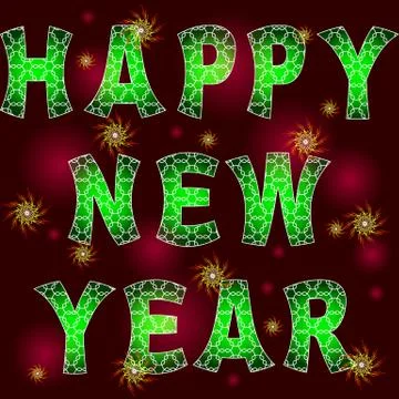 Congratulations with Happy New Year Stock Illustration
