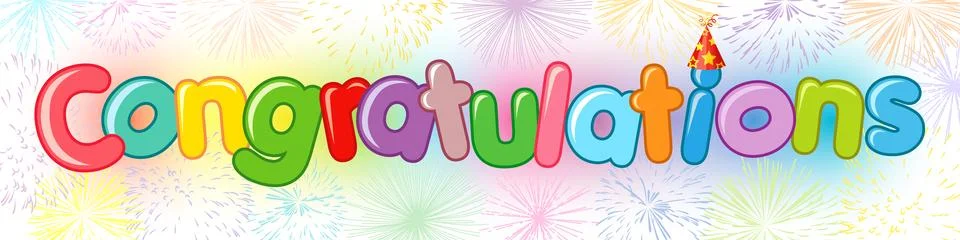 Congratulations horizontal banner Stock Illustration