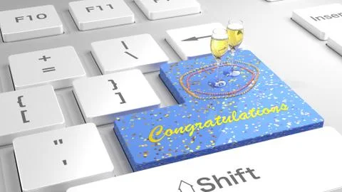 Congratulations keyboard Stock-Illustration