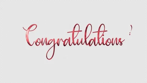 Congratulations lettering text animation with red and green colors. Stock Footage 313816224