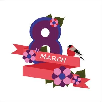 Congratulations on March 8 Stock Illustration