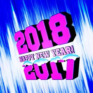Congratulations on the New Year 2018, which goes after 2017. Vector New Year's Stock Illustration