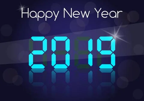 Congratulations on the New Year 2019 on the background of the dial Stock Illustration