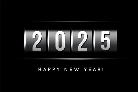 Congratulations on the New Year 2025 on the background of Christmas tree ba.. Stock Illustration