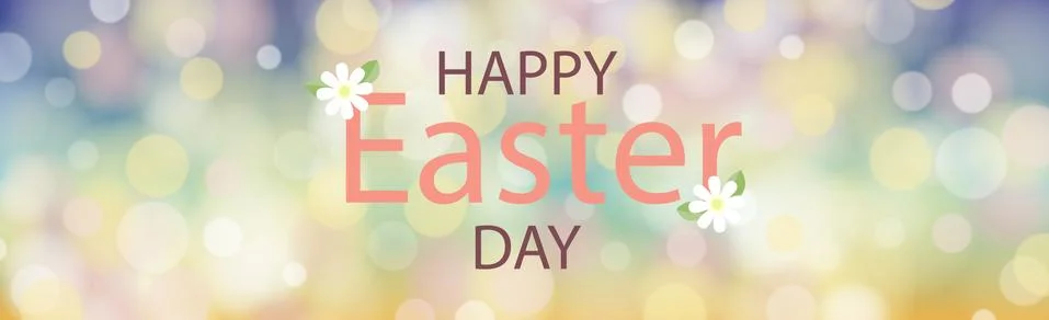 Congratulations on Orthodox Easter, bokeh background - Vector Stock Illustration