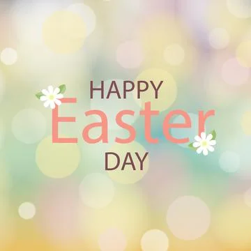 Congratulations on Orthodox Easter, bokeh background - Vector Stock Illustration