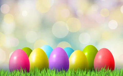 Congratulations on Orthodox Easter, bokeh background - Vector Stock Illustration