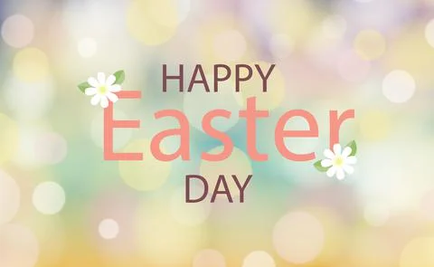 Congratulations on Orthodox Easter, bokeh background - Vector Stock Illustration