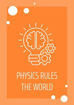 Congratulations to physicist postcard with linear glyph icon Stock Illustration