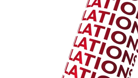 CONGRATULATIONS red color 3D text cylinder kinetic looping motion Video stock 141929872