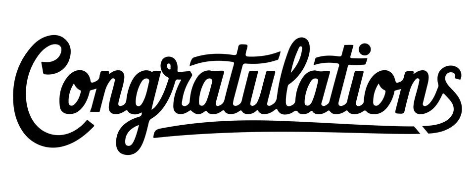Congratulations Script with Decorative Underline Stock Illustration