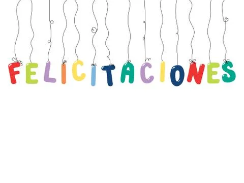 Congratulations Spanish quote Illustrazione stock